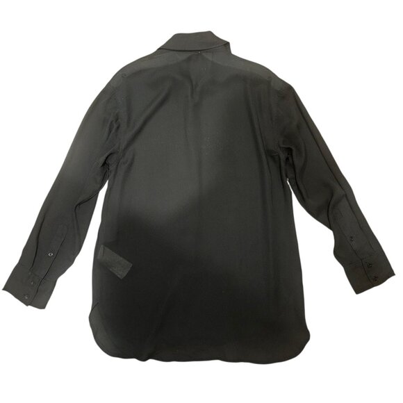 Abercrombie & Fitch Black Sheer Long Sleeve Button Up Shirt Oversized Size S - Picture 4 of 10